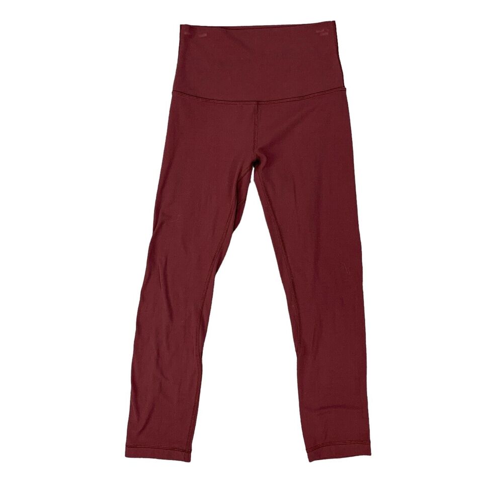 Lululemon Align Crop Legging Womens 2 Burgundy High Rise Buttery Smooth Pants